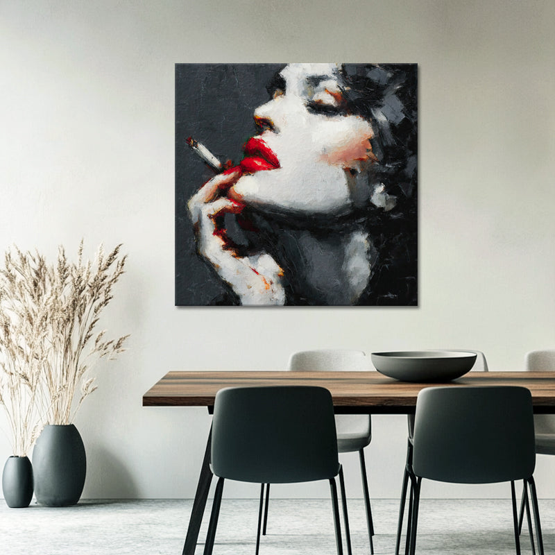 Frau mit roten Lippen Kunst