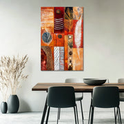 Abstract met strepen en veren