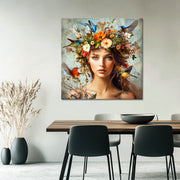 Dromende Vrouw Bloemen
