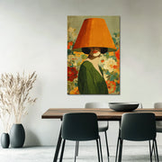 Frau mit Lampenschirm Kunst