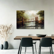 Rustikale Seilbrücke Fluss