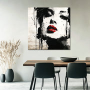 Kunst einer Frau mit roten Lippen