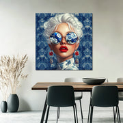 Modieuze vrouw schilderij I