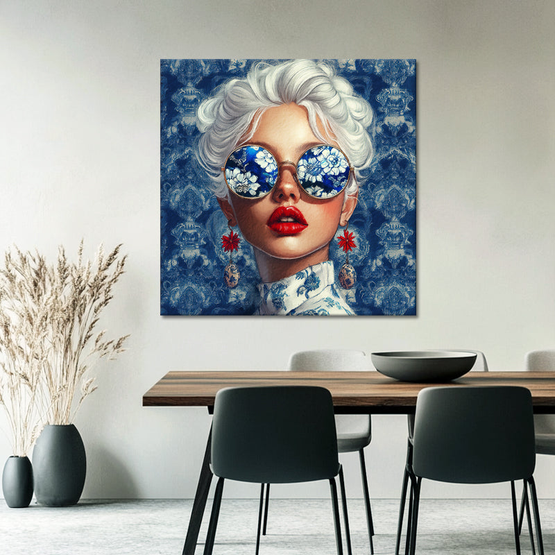 Modieuze vrouw schilderij I