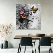 Vrouw vlinders schilderij I