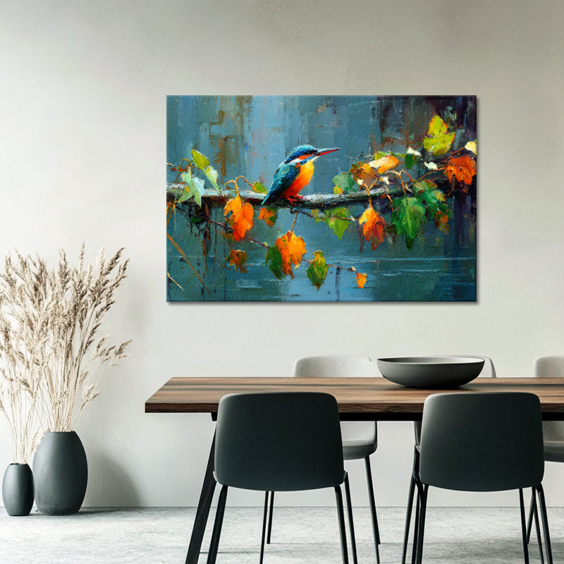 Schilderij IJsvogel op Tak