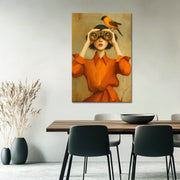 Stilvolle orangefarbene Frauenkunst