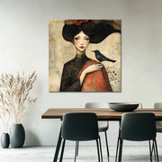 Surrealistisch Vrouw met vogelje II