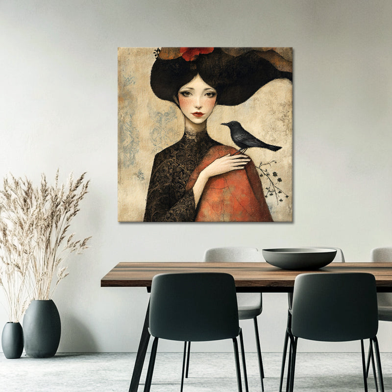 Surrealistisch Vrouw met vogelje II