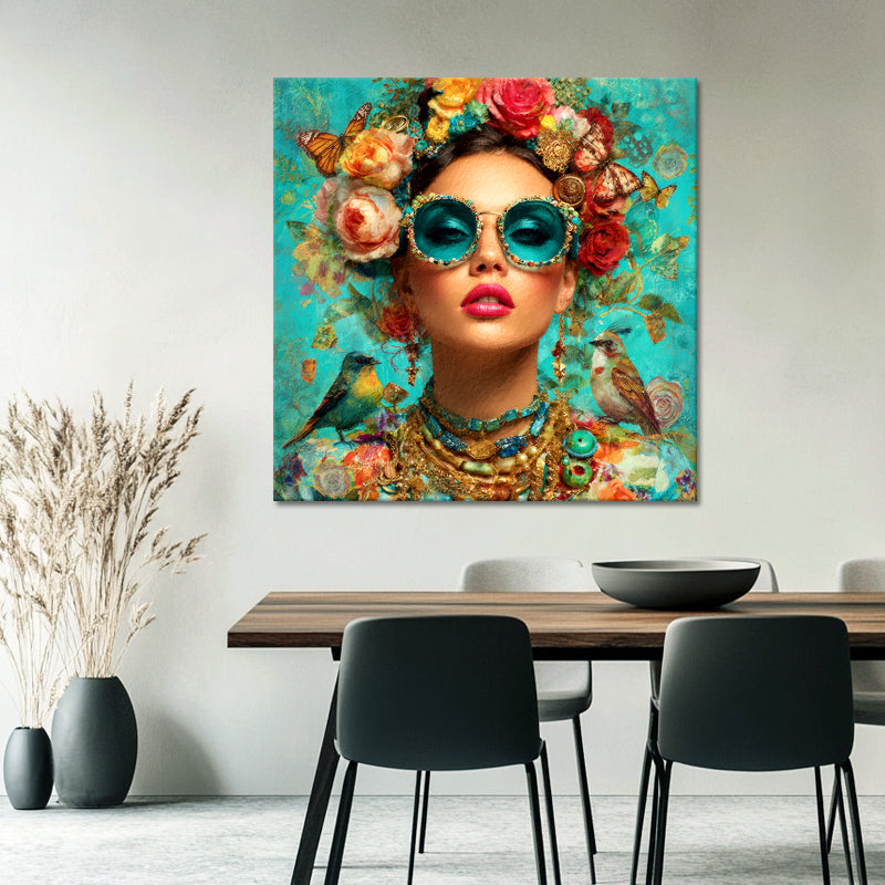 Portret Vrouw Bloemen