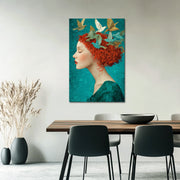 Dromerig vrouw kunstwerk