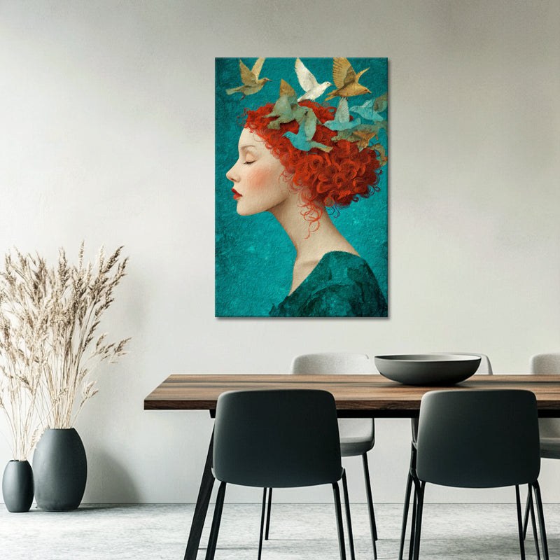 Dromerig vrouw kunstwerk