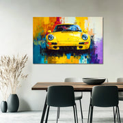 Porsche geel schilderij