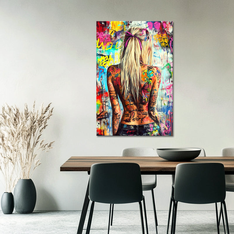 Vrouw in popart stijl