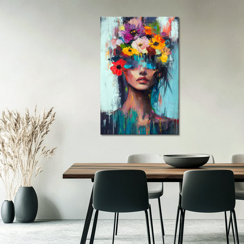 Frau mit Blumen im Haar