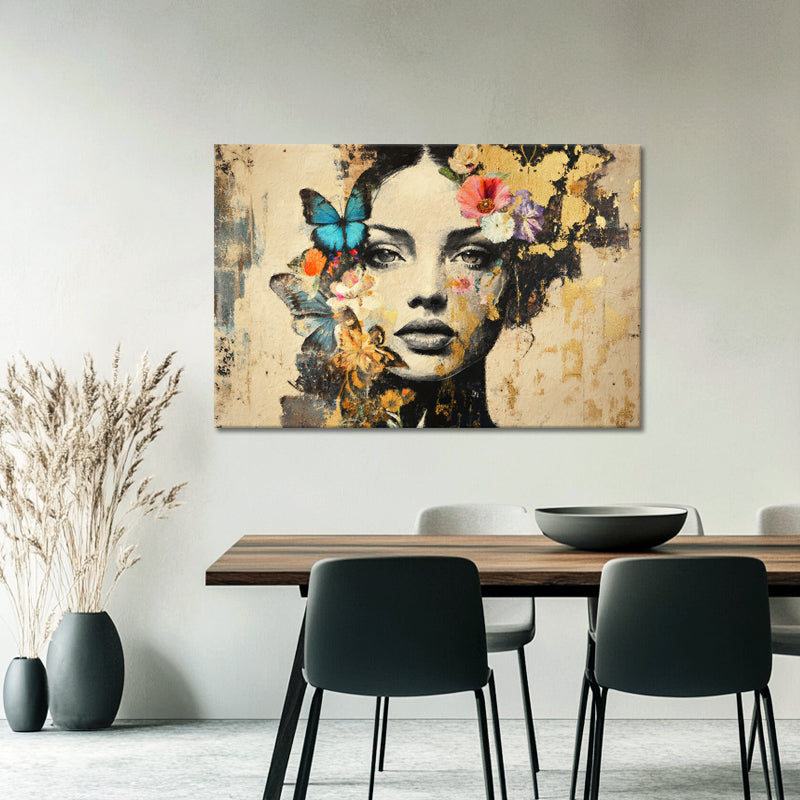 Vrouw-bloemen stijl