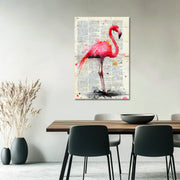 Flamingo Newspaper Art