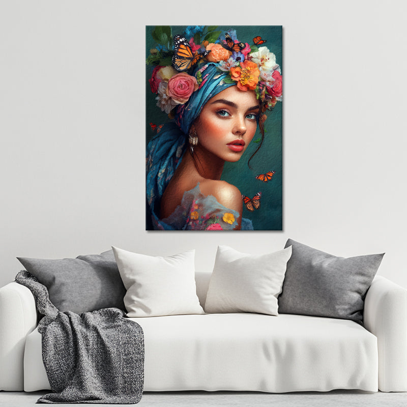 Vrouw in bloemen