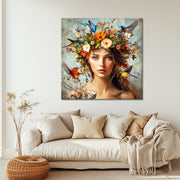 Dromende Vrouw Bloemen