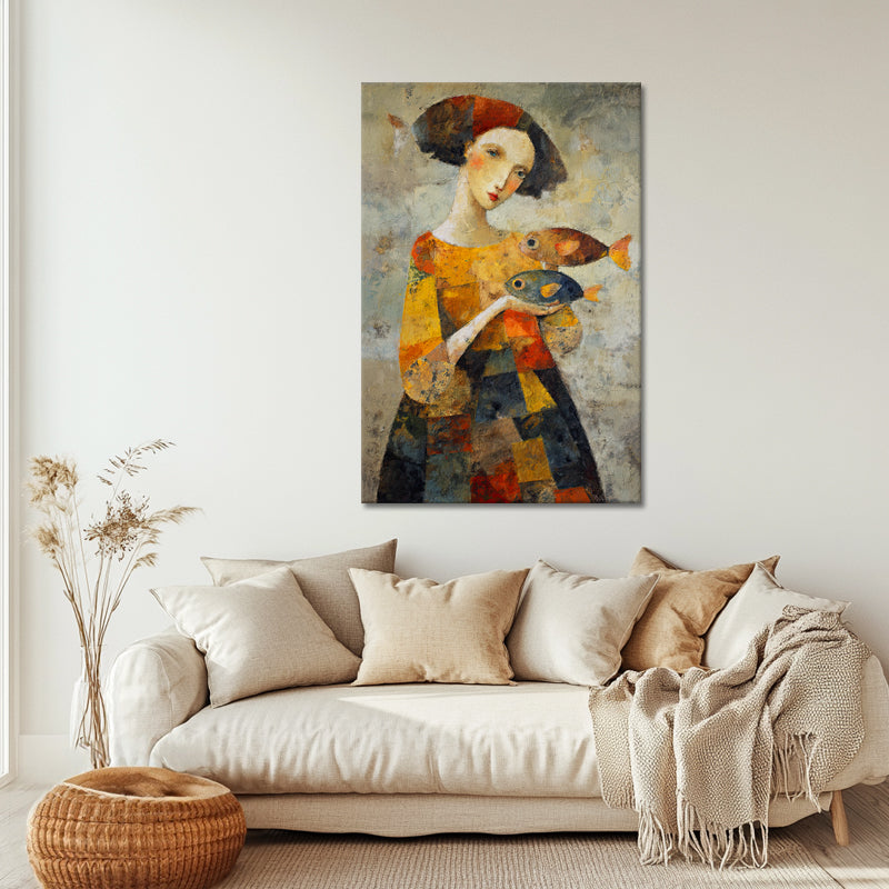 Vrouw en Vis Kunst