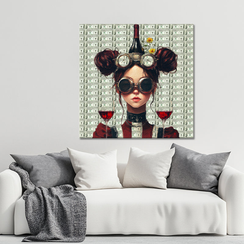 Modische Frau mit Wein
