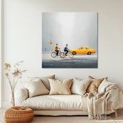 Stad fietsers kunst