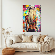 Vrouw in popart stijl