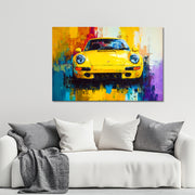 Porsche geel schilderij