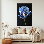 Tulp in delfts blauw stijl