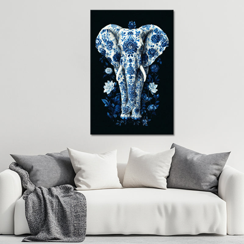 Elefant in Delfter Blau