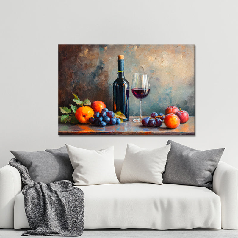 Gemälde Wein & Früchte II
