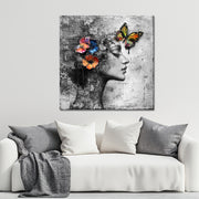 Vrouw vlinders schilderij I