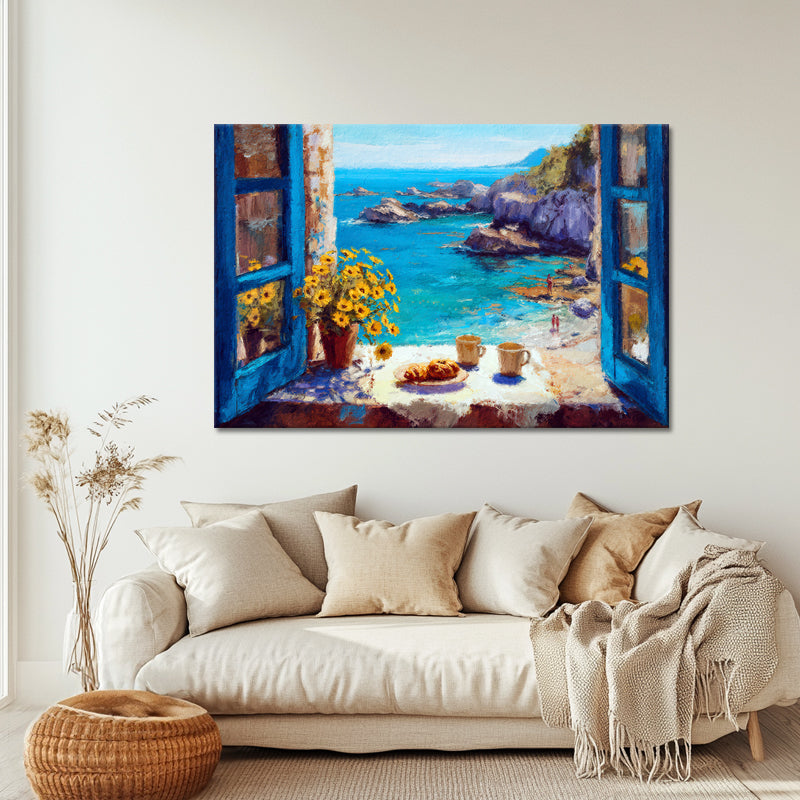 Rustgevend interieur aan zee