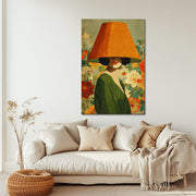 Frau mit Lampenschirm Kunst