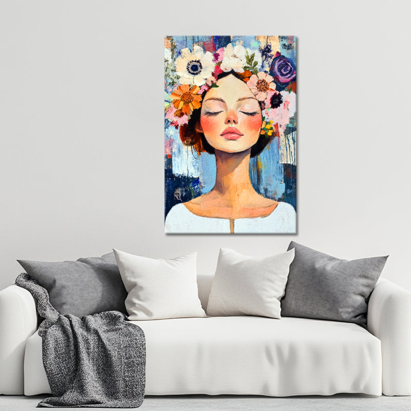 Frau mit schönen Blumen