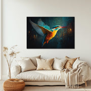 Eisvogel über der Skyline