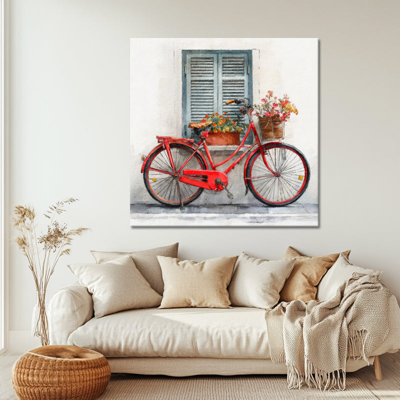 Fahrrad mit Blumen Kunst