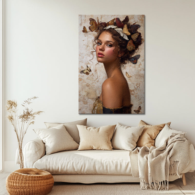 Portret met vlinders