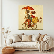 Schilderij Koppel op fiets