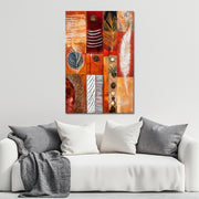 Abstract met strepen en veren