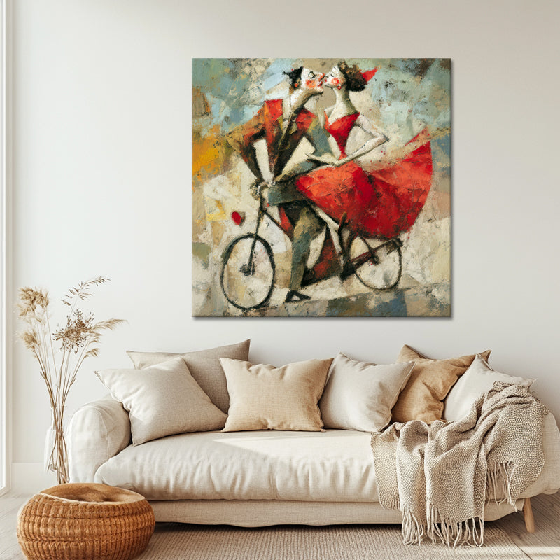 Koppel met Fiets Romantisch
