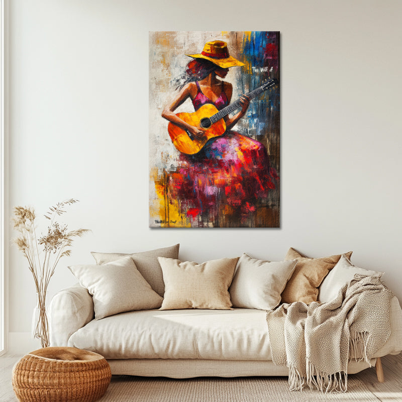 Gitaar Spelende Vrouw
