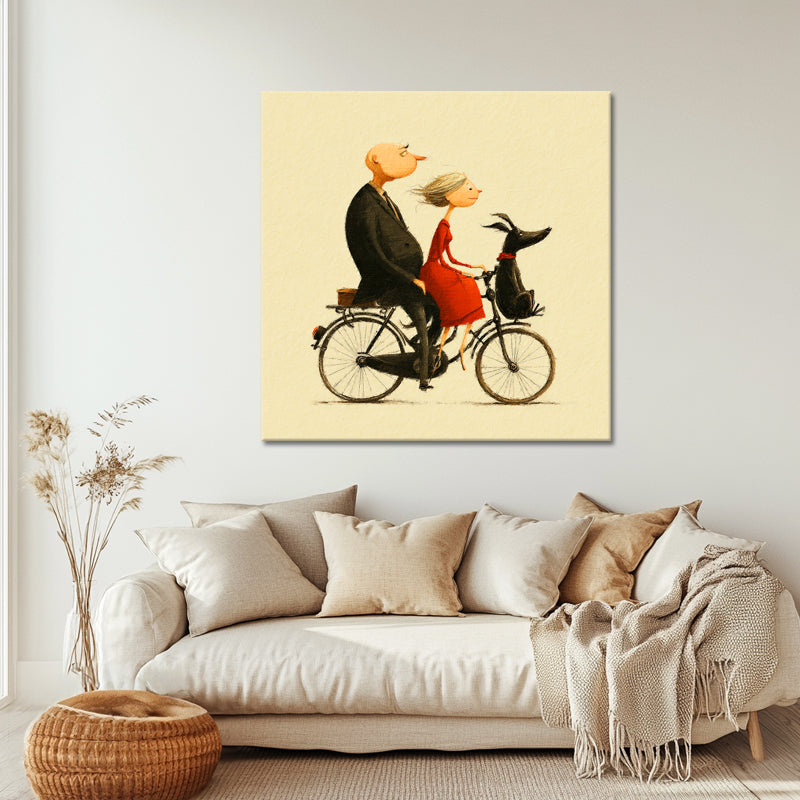 Koppel met hond op fiets III