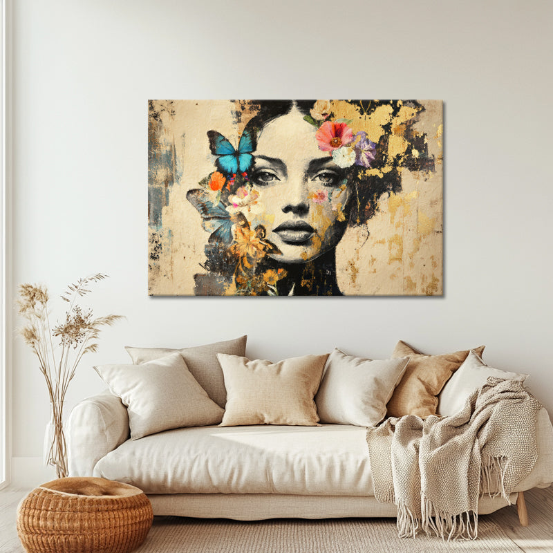 Vrouw-bloemen stijl