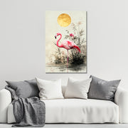 Een roze flamingo