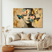 Vrouw Bloemen Vlinders