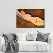 Reclining Nude on Blue Cushion -Amedeo Modigliani
