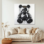 Teddybär in Schwarz-Weiß