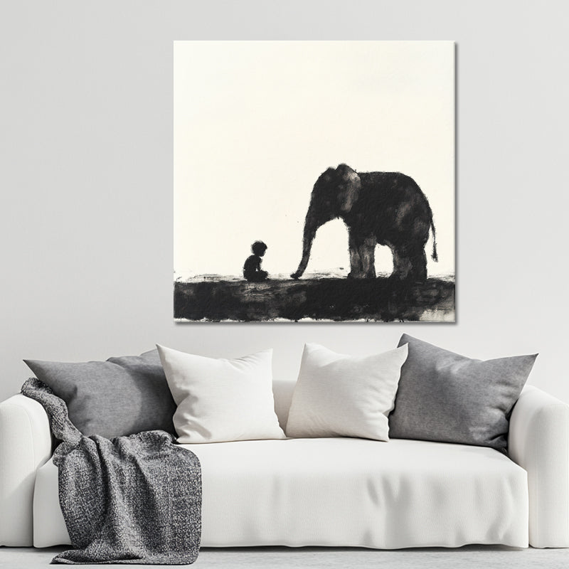 Junge mit Elefant