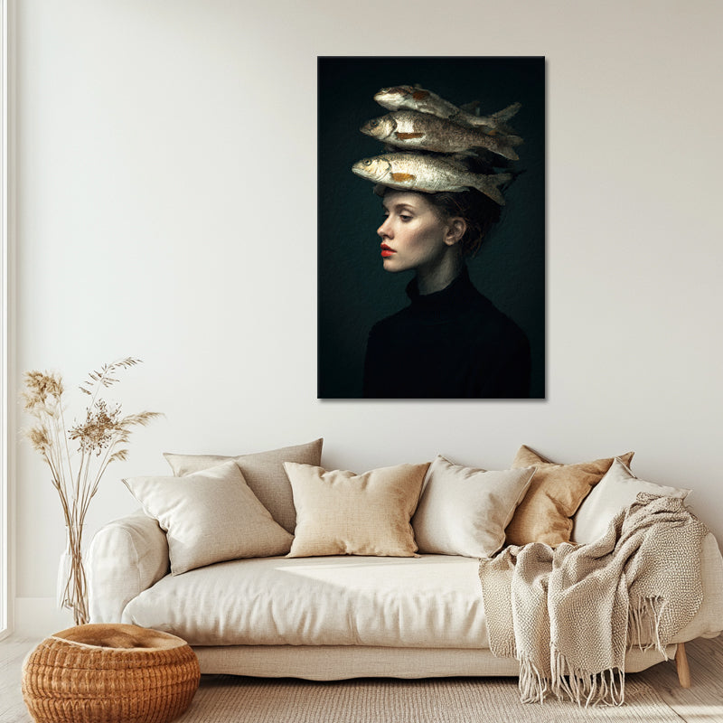 Surreëel Portret Vrouw Vis